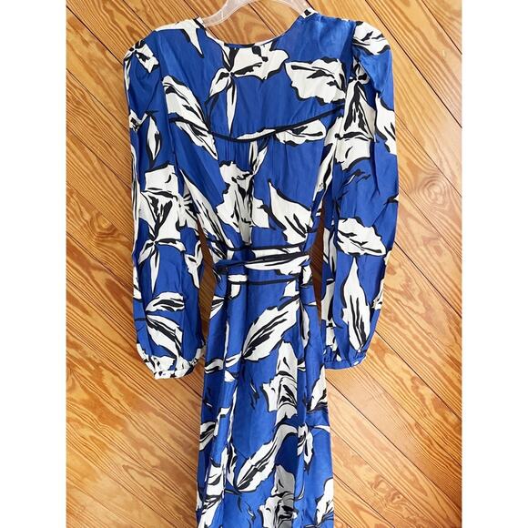 Veronica Beard Mclean Floral Silk Long Sleeve Maxi Dress Size 0 - Picture 5 of 6